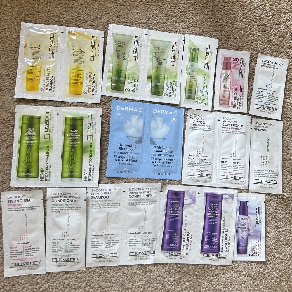 High Quality Deluxe Hair Care Sample Packets Bundle